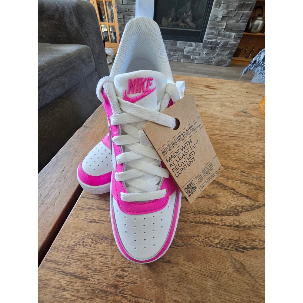 NWT Nike Court Borough Low Recraft Laser Fuchsia Pink White 4.5Y / Women's 6